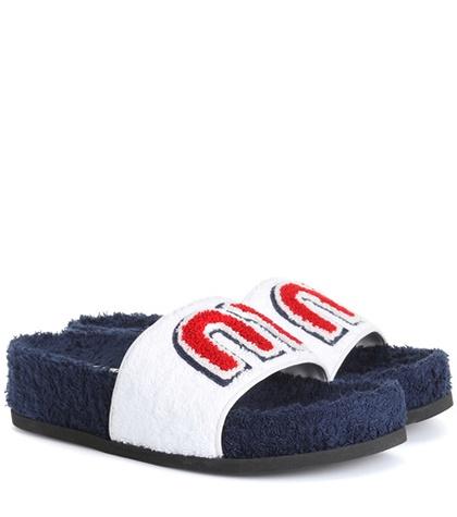 Miu Miu Embroidered Slides