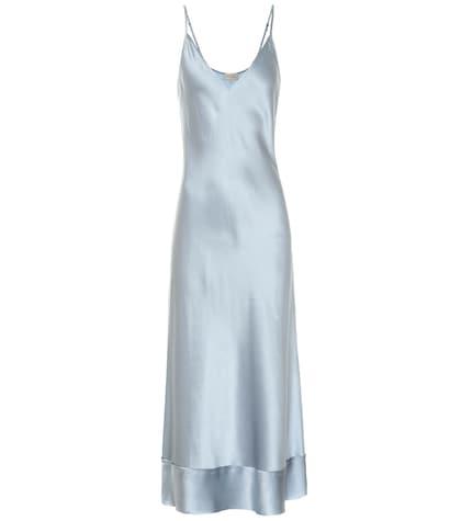 Lee Mathews Rose Silk-satin Slip Dress