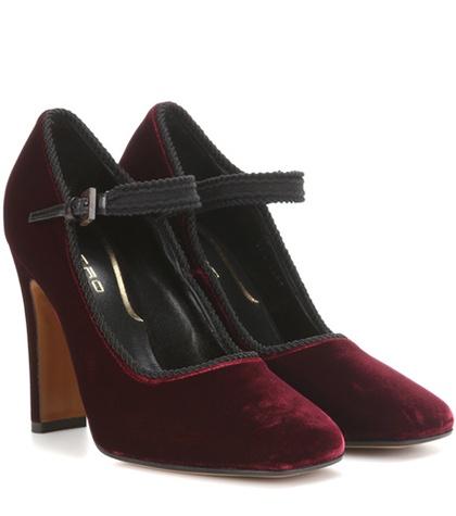 Oscar De La Renta Velvet Mary Jane Pumps