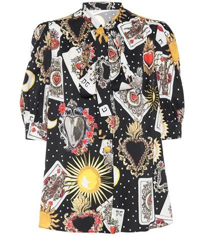 Dolce & Gabbana Printed Stretch Silk Shirt
