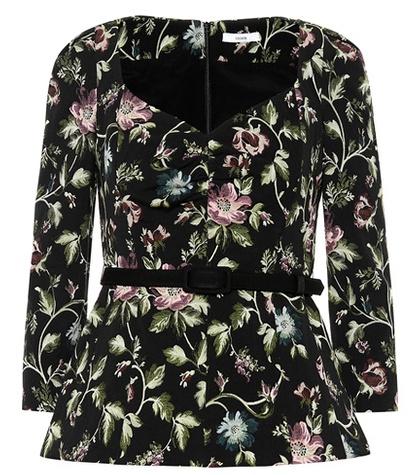 Erdem Printed Stretch-cotton Top