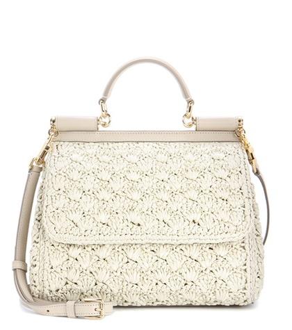 Dolce & Gabbana Sicily Small Raffia Shoulder Bag
