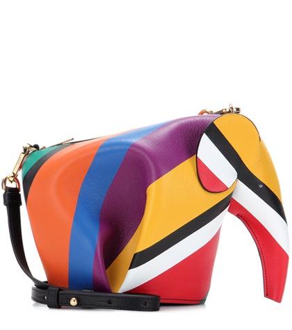 Loewe Elephant Mini Striped Leather Shoulder Bag