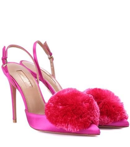 Aquazzura Powder Puff 105 Satin Slingback Pumps