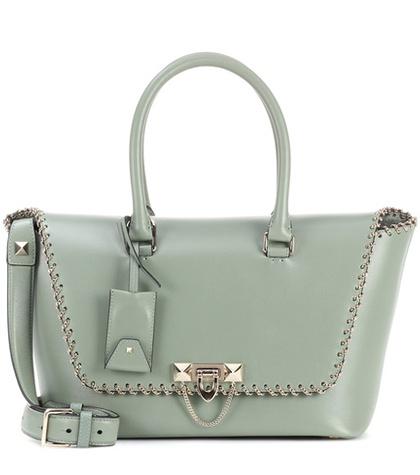 Valentino Valentino Garavani Demilune Embellished Leather Tote