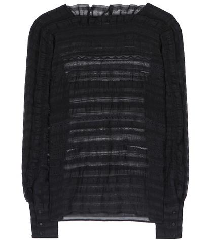 Isabel Marant Rivera Silk And Linen Ruffled Lace Top