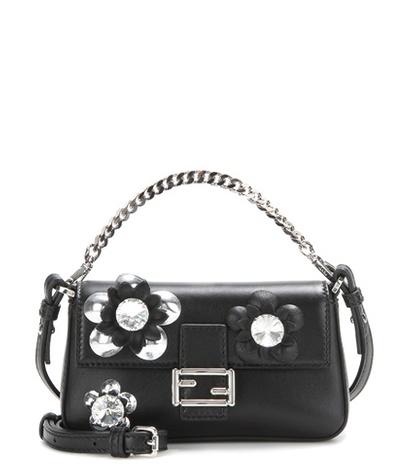 Stella Mccartney Micro Baguette Crystal-embellished Leather Shoulder Bag