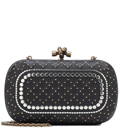 Bottega Veneta Knot Embellished Leather Clutch