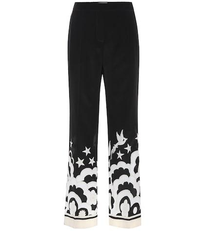 Valentino Printed Silk Pants