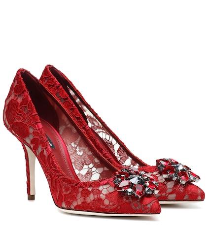 Dolce & Gabbana Belluci Embellished Lace Pumps