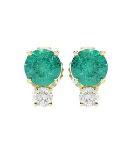 Jemma Wynne 18kt Yellow Gold Emerald And Diamond Earrings