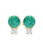 Jemma Wynne 18kt Yellow Gold Emerald And Diamond Earrings