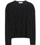 Valentino Embellished Lace And Jersey Sweater