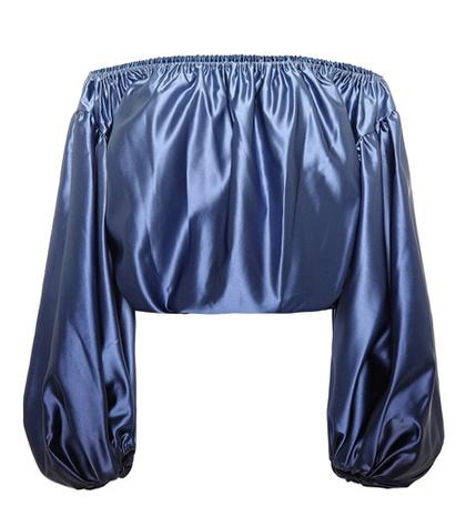 The Row Andros Satin Off-the-shoulder Top