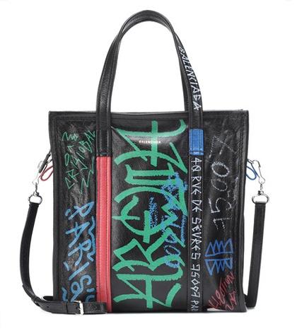 Balenciaga Graffiti Bazar Xs Leather Shopper