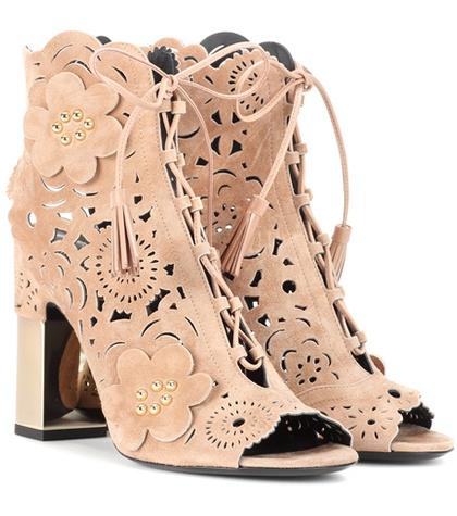 Roger Vivier Laser-cut Suede Sandals