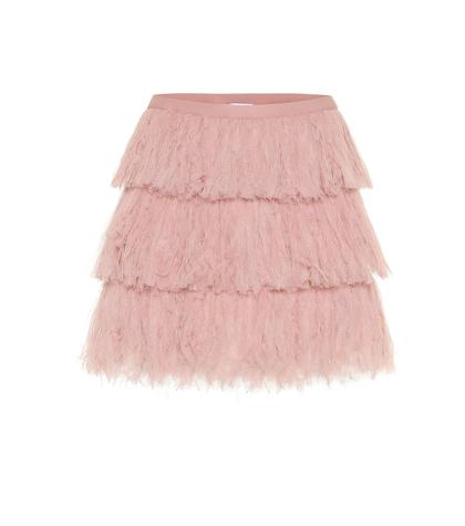 Redvalentino Tiered Tulle Miniskirt