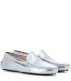 Tod's Gommini Metallic Leather Loafers