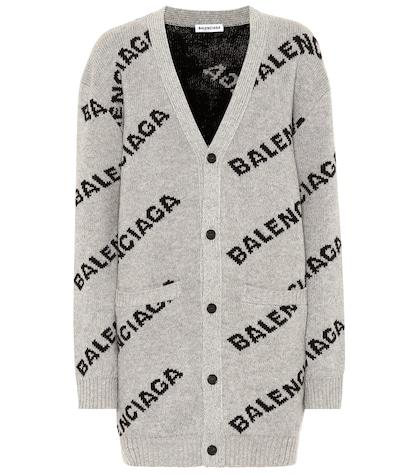 Balenciaga Intarsia Wool-blend Cardigan