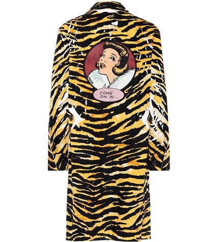 Prada Striped Cotton-blend Coat
