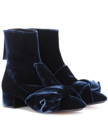 N21 Velvet Ankle Boots