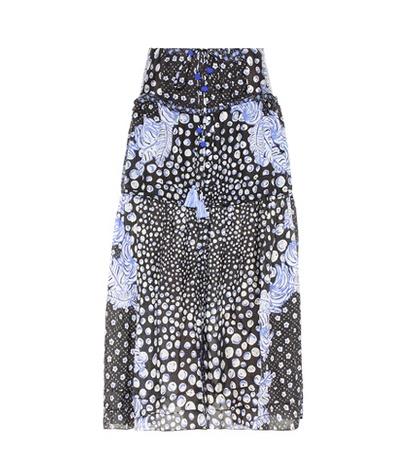 Poupette St Barth Printed Silk Skirt