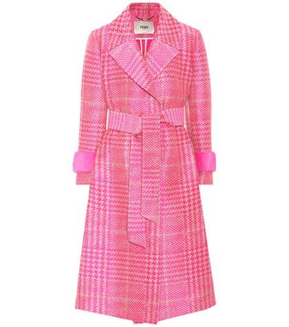 Fendi Mink-trimmed Wool-blend Coat