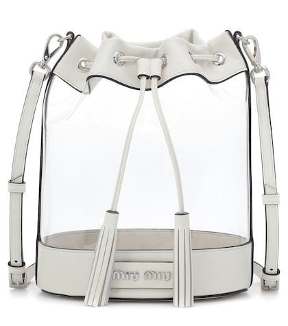 Maison Margiela Leather-trimmed Bucket Bag