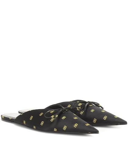 Balenciaga Bb Knife Satin Slippers