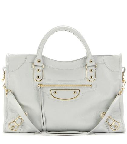 Heidi Klein Classic Metallic Edge City Leather Tote