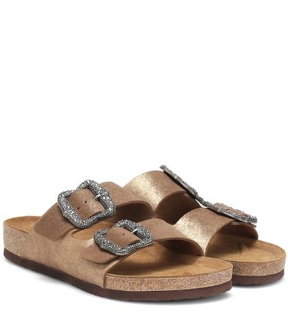 Marc Jacobs Embellished Leather Slides