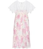 Giamba Printed Silk And Lace Dress