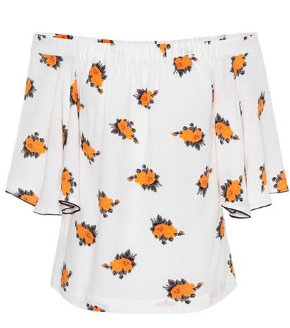 Ganni Roseburg Off-the-shoulder Top