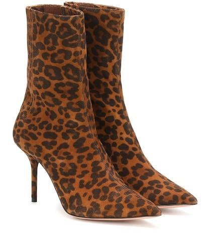 Aquazzura Saint Honoré 85 Suede Ankle Boots