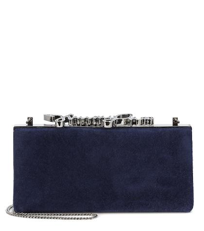 Fenty By Rihanna Celeste Crystal-embellished Suede Clutch