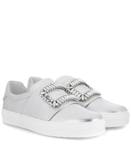 Roger Vivier Sneaky Viv' Metallic Leather Sneakers