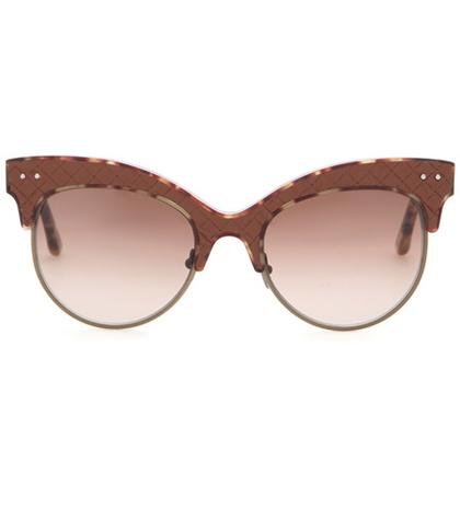 Alexander Mcqueen Leather-trimmed Sunglasses