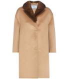 Prada Fur-trimmed Wool And Angora-blend Coat