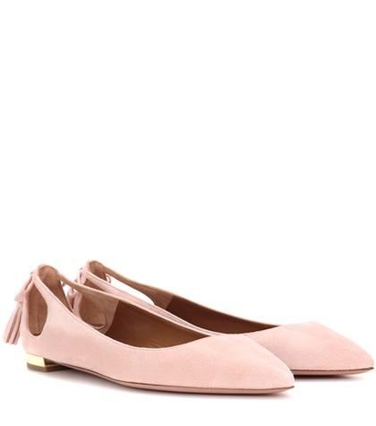 Aquazzura Forever Marilyn Suede Ballerinas