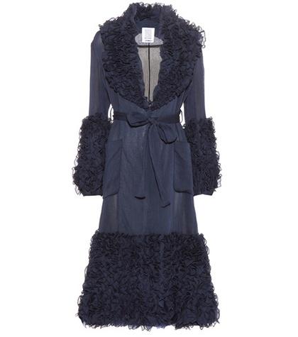 Valentino Morel Ruffled Cotton And Silk Coat
