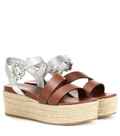 Bonpoint Leather Platform Espadrilles