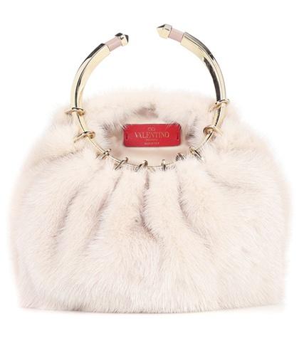 Valentino Valentino Garavani Mink Fur Clutch