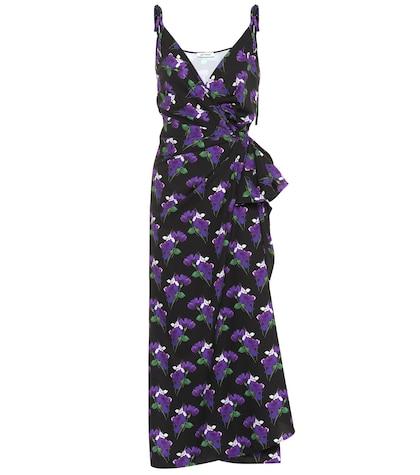 Attico Floral Printed Wrap Dress