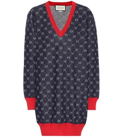 Gucci Gg Wool And Alpaca Sweater Dress