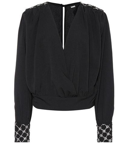 Dodo Bar Or Crystal-embellished Crêpe Top