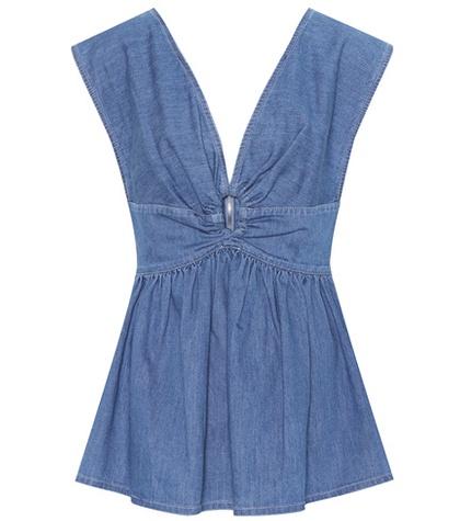 Stella Mccartney Flared Denim Keyhole Top