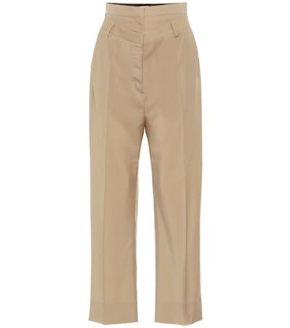 Burberry Double-waist Mohair And Wool Pants