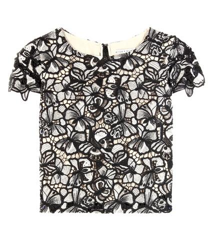 Alice + Olivia Eve Cropped Lace Top