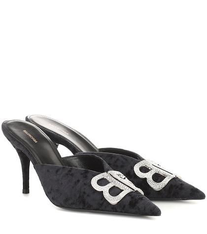 Balenciaga Bb Velvet Mules