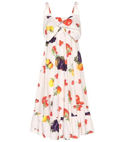 Msgm Printed Cotton Midi Dress